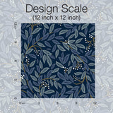 Willowberry Navy Peel & Stick Wallpaper with Botanical Berry Vines - York PSW1470RL SAMPLE