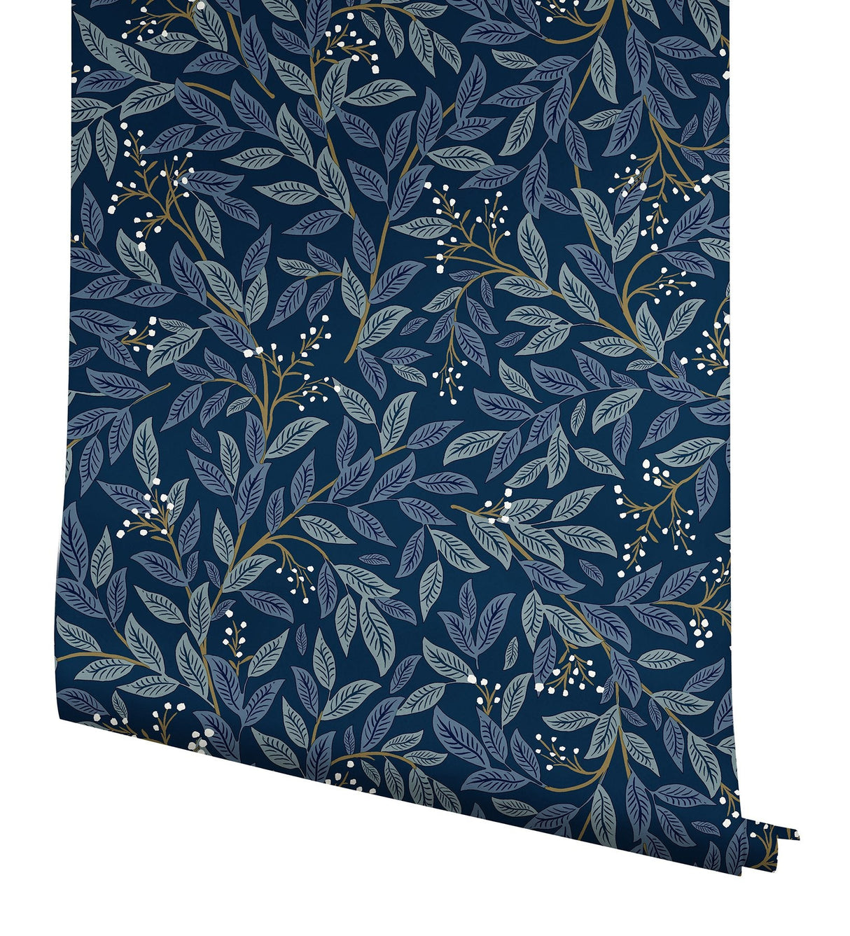 Willowberry Navy Peel & Stick Wallpaper with Botanical Berry Vines - York PSW1470RL SAMPLE