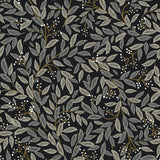 Willowberry Black Peel & Stick Wallpaper with Botanical Ivy/Vines Motif - York PSW1472RL