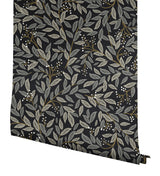 Willowberry Black Peel & Stick Wallpaper with Botanical Ivy/Vines Motif - York PSW1472RL