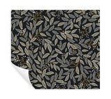 Willowberry Black Peel & Stick Wallpaper with Botanical Ivy/Vines Motif - York PSW1472RL