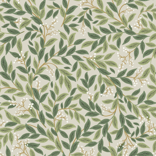 Willowberry Linen Peel & Stick Wallpaper with Botanical Vines Pattern - York PSW1473RL