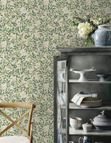 Willowberry Linen Peel & Stick Wallpaper with Botanical Vines Pattern - York PSW1473RL