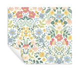 Bramble Garden Pastel Multi Peel & Stick Wallpaper with Floral Symmetry Pattern - York PSW1474RL