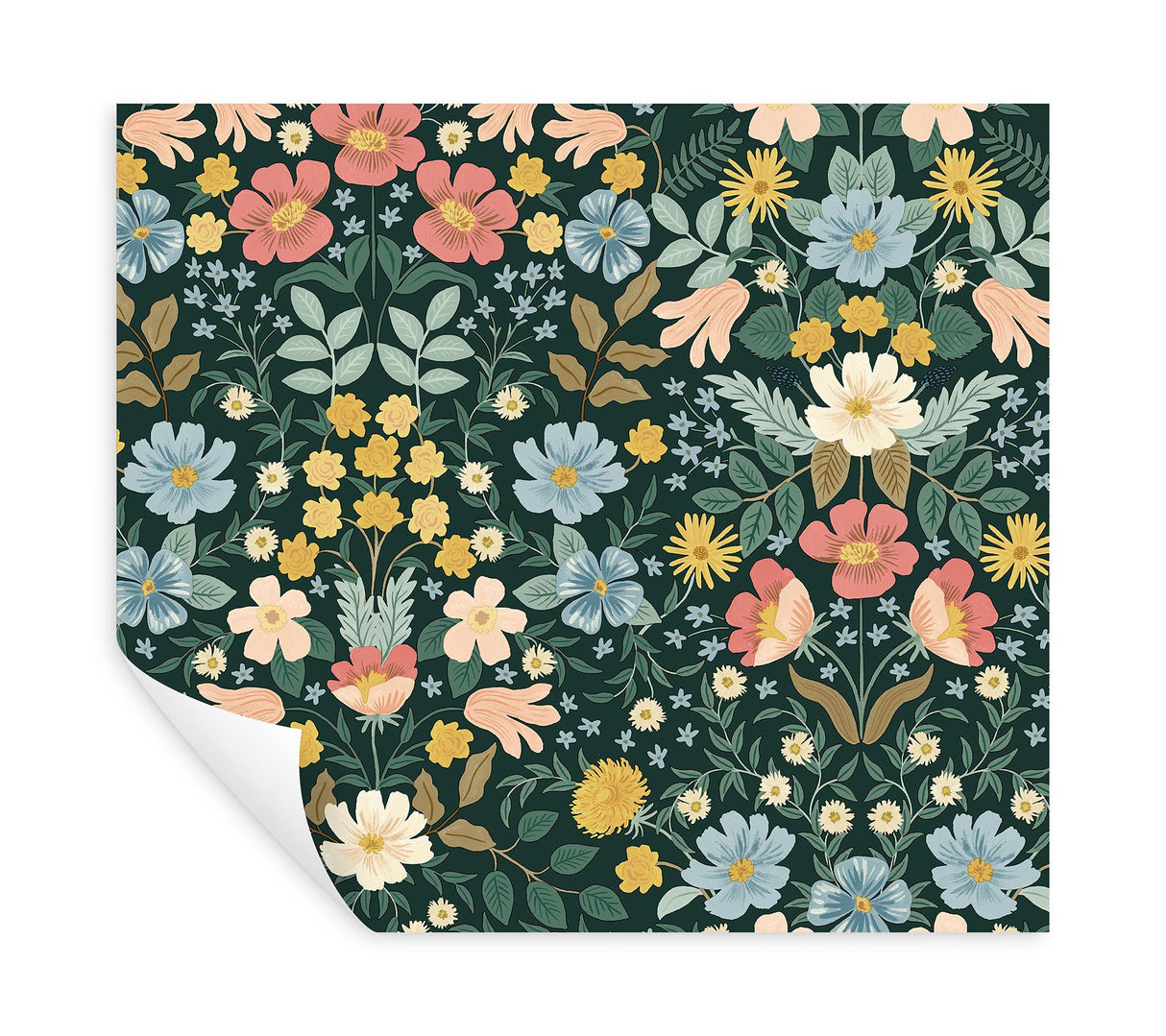 Bramble Garden Emerald Peel & Stick Wallpaper with Floral Motif - York PSW1477RL