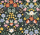 Bramble Garden Black Peel & Stick Floral Wallpaper - York PSW1478RL