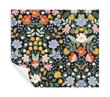 Bramble Garden Black Peel & Stick Floral Wallpaper - York PSW1478RL