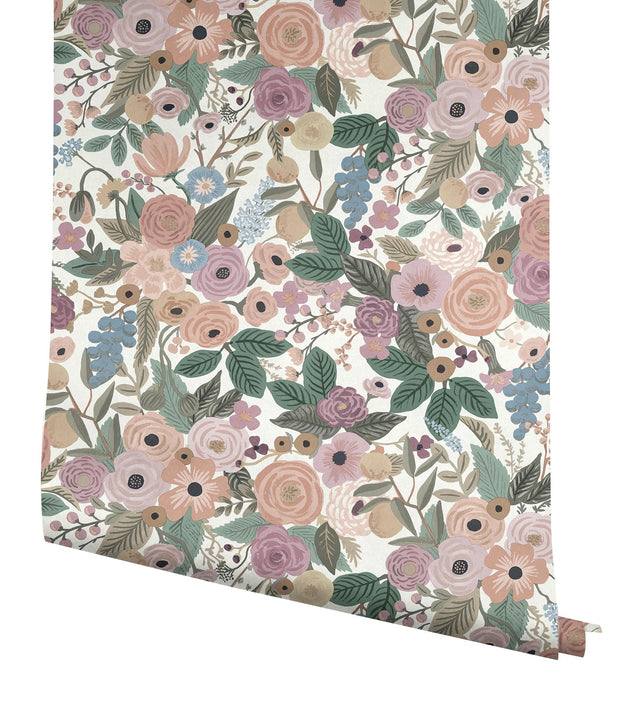 Garden Party Blush Multi Peel & Stick Wallpaper with Floral Pattern - York PSW1483RL