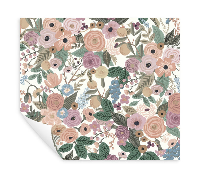 Garden Party Blush Multi Peel & Stick Wallpaper with Floral Pattern - York PSW1483RL