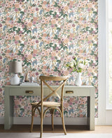 Garden Party Blush Multi Peel & Stick Wallpaper with Floral Pattern - York PSW1483RL