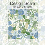 Garden Party Blue & Green Multi Peel & Stick Floral Wallpaper - York PSW1484RL