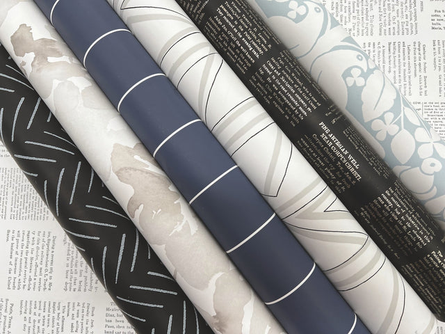 Pick Up Sticks Black Peel & Stick Non Woven Wallpaper with Bohemian Herringbone Stripe - York PSW1488RL
