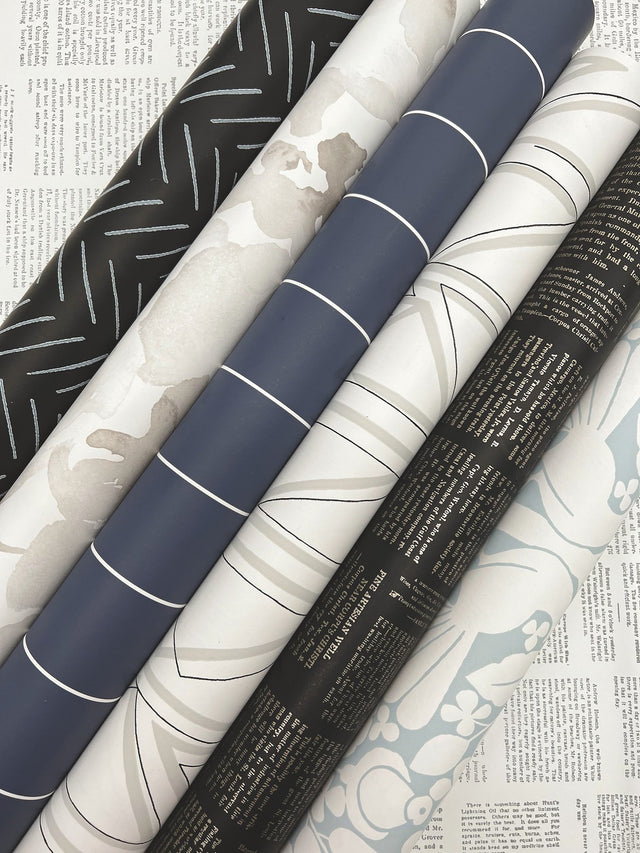 Pick Up Sticks Black Peel & Stick Non Woven Wallpaper with Bohemian Herringbone Stripe - York PSW1488RL