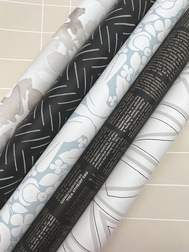 Pick Up Sticks Black Peel & Stick Non Woven Wallpaper with Bohemian Herringbone Stripe - York PSW1488RL