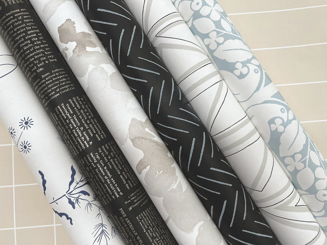 Pick Up Sticks Black Peel & Stick Non Woven Wallpaper with Bohemian Herringbone Stripe - York PSW1488RL