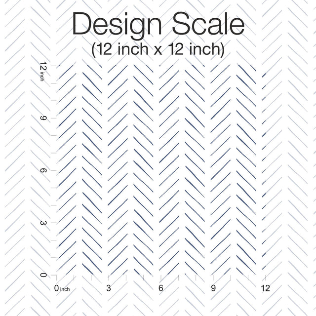 Pick Up Sticks Navy Peel & Stick Wallpaper with Bohemian Herringbone Stripe - York PSW1489RL