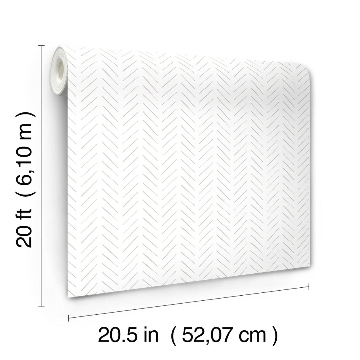 Pick Up Sticks Taupe Wallpaper with Bohemian Abstract Herringbone Style - York PSW1490RL