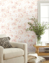 Renewed Floral Pink Peel & Stick Wallpaper with Watercolor Floral Pattern - York PSW1493RL