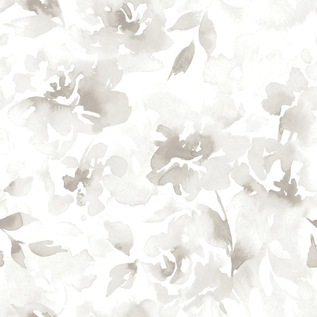 Renewed Floral Neutral Peel & Stick Wallpaper with Watercolor Floral Pattern - York PSW1495RL
