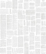 Crafted Editorial Charcoal Wallpaper with Words & Letters Matte Peel & Stick Non Woven Style - York PSW1497RL