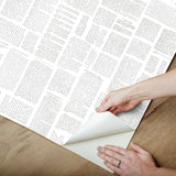 Crafted Editorial Charcoal Wallpaper with Words & Letters Matte Peel & Stick Non Woven Style - York PSW1497RL