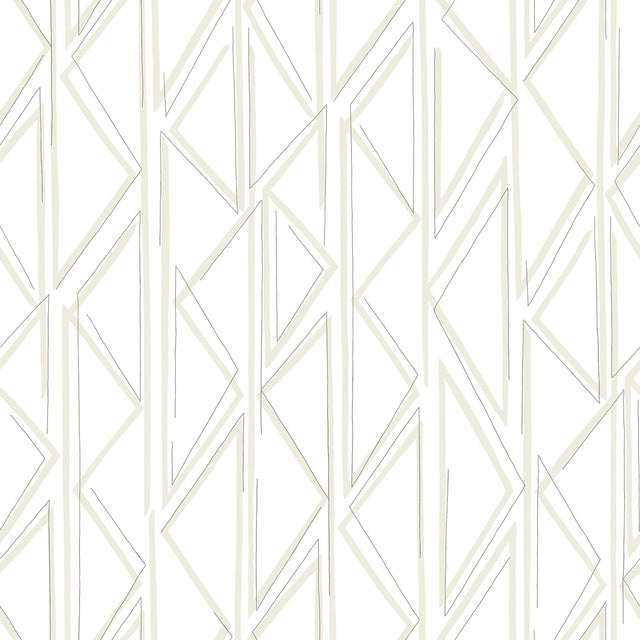 Magnolia Home Sideways Sketch Beige Geometric Peel & Stick Wallpaper - York PSW1498RL