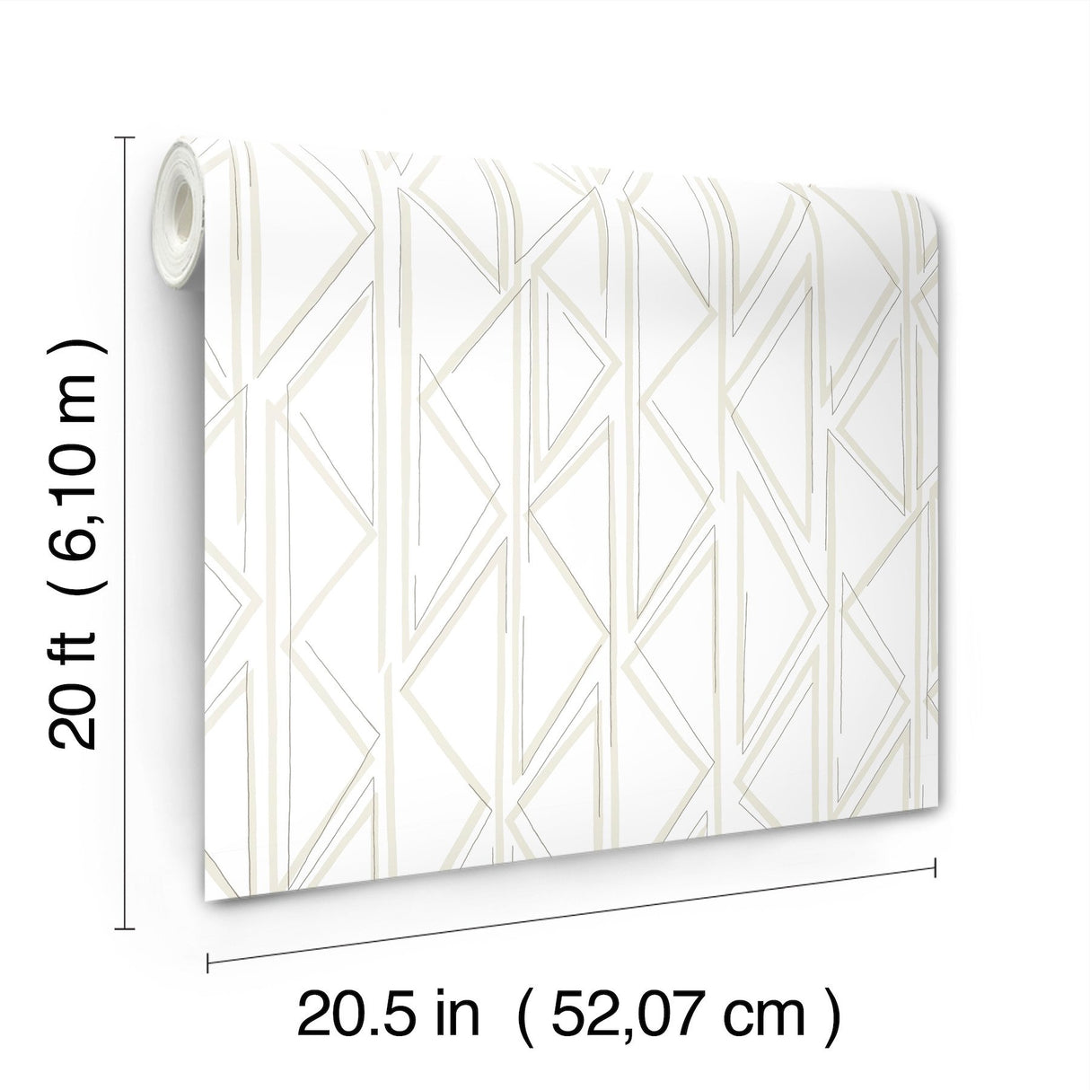 Magnolia Home Sideways Sketch Beige Geometric Peel & Stick Wallpaper - York PSW1498RL