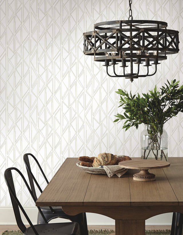 Magnolia Home Sideways Sketch Beige Geometric Peel & Stick Wallpaper - York PSW1498RL