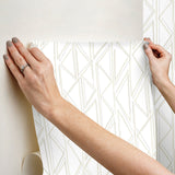 Magnolia Home Sideways Sketch Beige Geometric Peel & Stick Wallpaper - York PSW1498RL