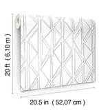 Sideways Sketch Grey Geometric Peel & Stick Wallpaper - York PSW1500RL