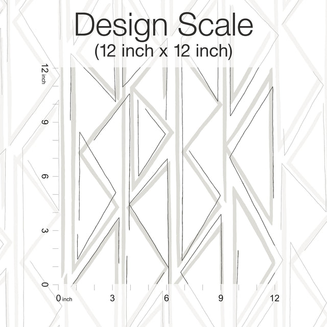 Sideways Sketch Grey Geometric Peel & Stick Wallpaper - York PSW1500RL