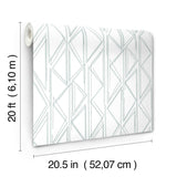 Sideways Sketch Blue Peel & Stick Wallpaper with Geometric Triangle Pattern - York PSW1501RL