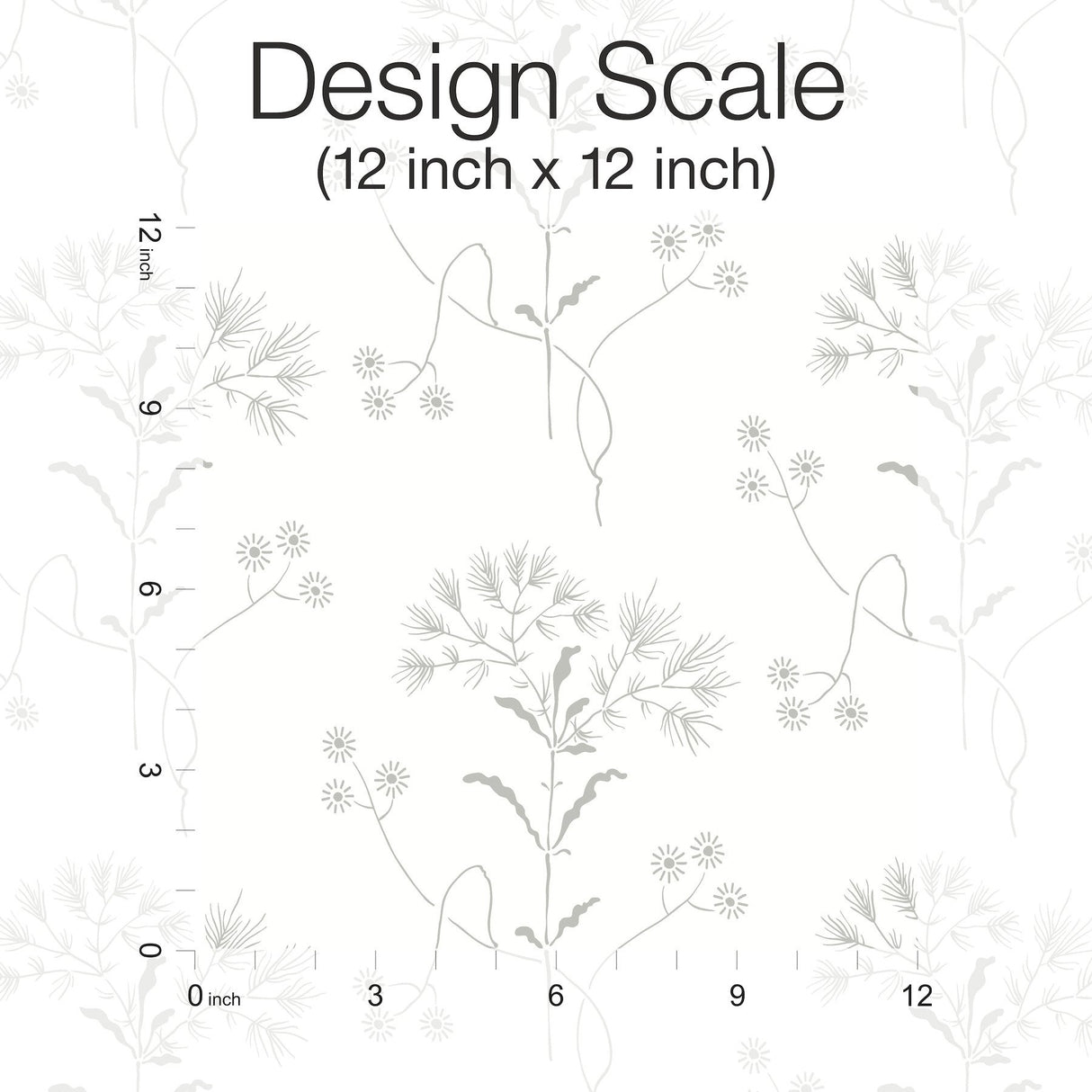 Wildflower Grey Peel & Stick Non Woven Wallpaper with Delicate Floral Motif - York PSW1502RL
