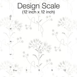 Wildflower Grey Peel & Stick Non Woven Wallpaper with Delicate Floral Motif - York PSW1502RL