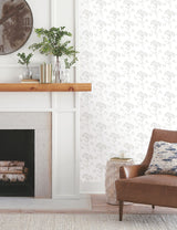 Wildflower Grey Peel & Stick Non Woven Wallpaper with Delicate Floral Motif - York PSW1502RL