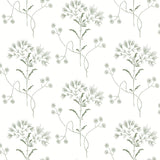 Wildflower Green Wallpaper with Floral Pattern Peel & Stick Non Woven - York PSW1503RL