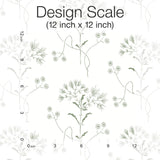 Wildflower Green Wallpaper with Floral Pattern Peel & Stick Non Woven - York PSW1503RL