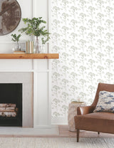 Wildflower Green Wallpaper with Floral Pattern Peel & Stick Non Woven - York PSW1503RL