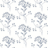 Wildflower Navy Peel & Stick Non Woven Floral Wallpaper - York PSW1504RL
