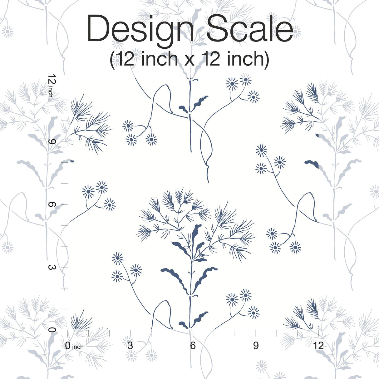 Wildflower Navy Peel & Stick Non Woven Floral Wallpaper - York PSW1504RL