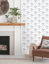 Wildflower Navy Peel & Stick Non Woven Floral Wallpaper - York PSW1504RL