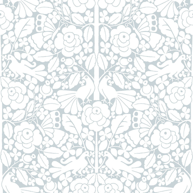 Fairy Tales Blue Peel & Stick Non Woven Wallpaper with Animals Pattern - York PSW1507RL