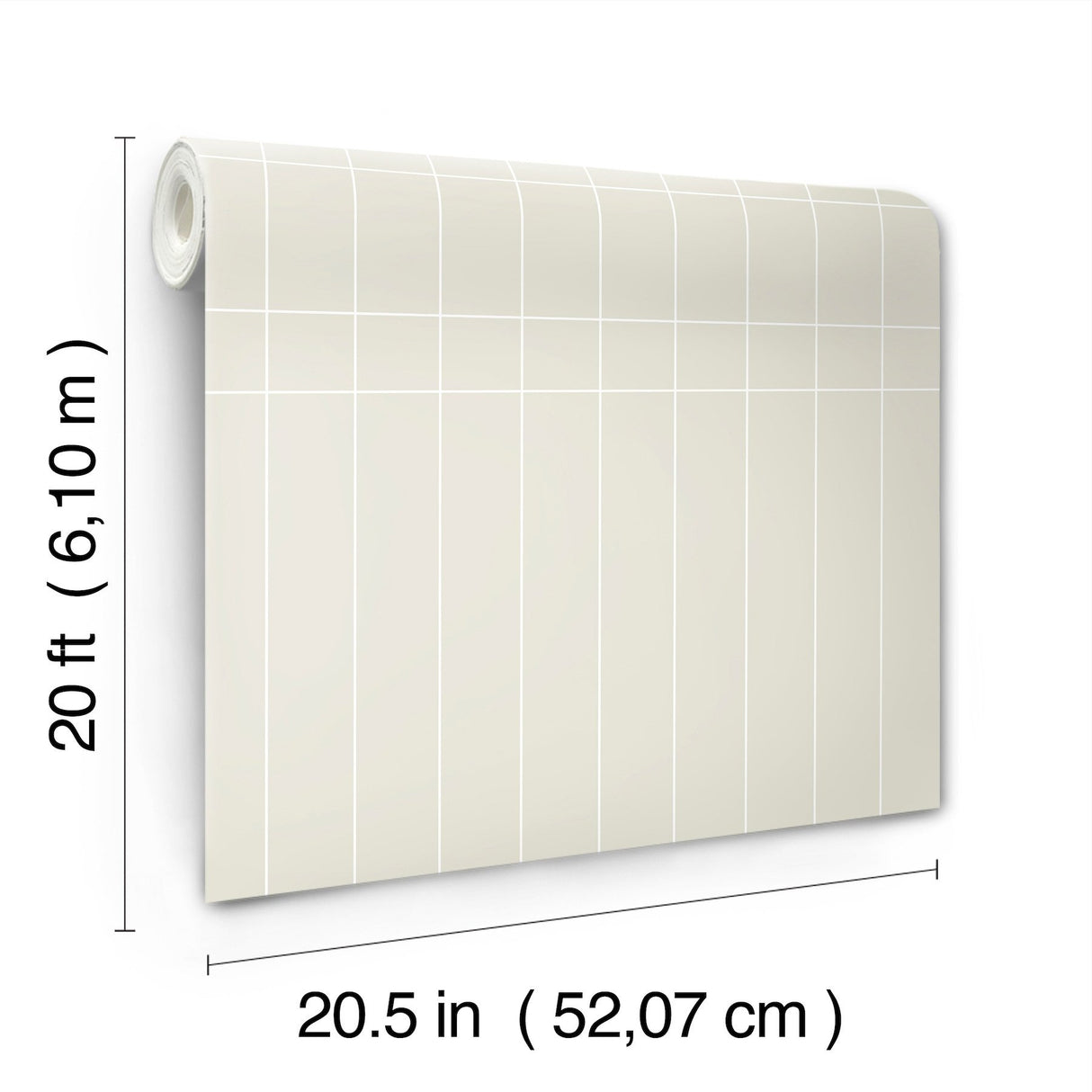 Linear Gridwork Beige Peel & Stick Non Woven Geometric Wallpaper - York PSW1512RL