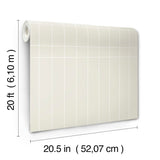 Linear Gridwork Beige Peel & Stick Non Woven Geometric Wallpaper - York PSW1512RL