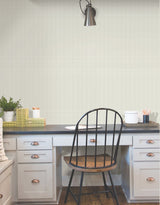 Linear Gridwork Beige Peel & Stick Non Woven Geometric Wallpaper - York PSW1512RL