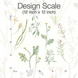 Alpine Botanical Peach Peel & Stick Wallpaper with Watercolor Botanical Pattern - York PSW1519RL