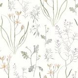 Alpine Botanical Lavender Peel & Stick Wallpaper with Watercolor Botanical Motif - York PSW1521RL
