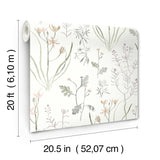 Alpine Botanical Lavender Peel & Stick Wallpaper with Watercolor Botanical Motif - York PSW1521RL