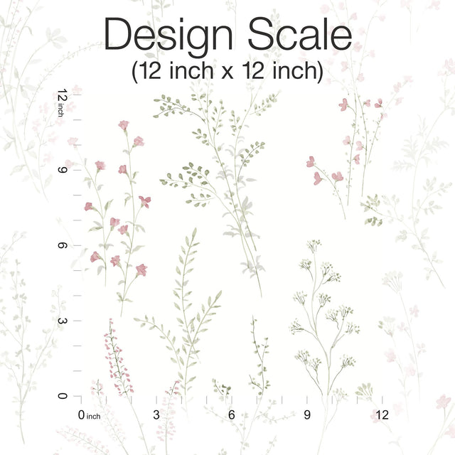 Wildflower Sprigs Multicolor Peel & Stick Wallpaper with Watercolor Botanical Pattern - York PSW1524RL