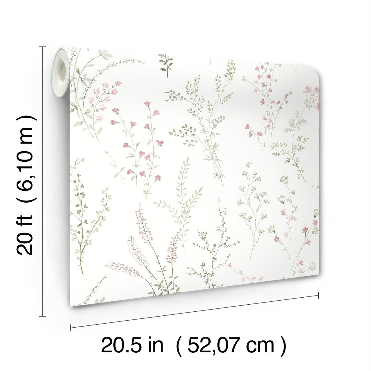 Wildflower Sprigs Multicolor Peel & Stick Wallpaper with Watercolor Botanical Pattern - York PSW1524RL